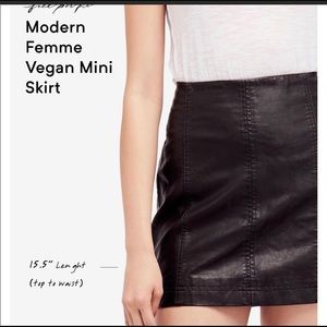 Free People Leather Skirt